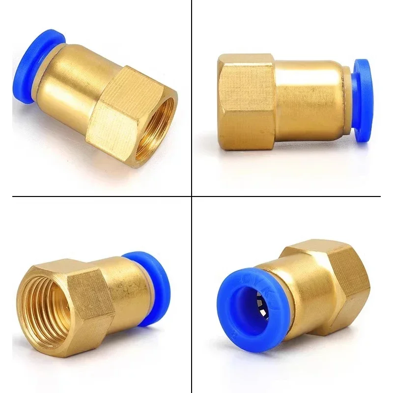 50/200PCS PCF Pneumatic Fittings,Quick Air Connectors,4mm 6mm 8mm 10mm 12mm Push-In Hose, Thread 1/8 1/4 3/8 1/2 BSPT Couplings