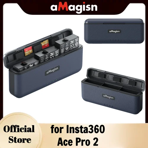 Estuche de carga portátil aMagisn para batería Insta360 Ace Pro 2, caja de concentrador de carga rápida de 20W para accesorios de energía Insta 360 AcePro2
