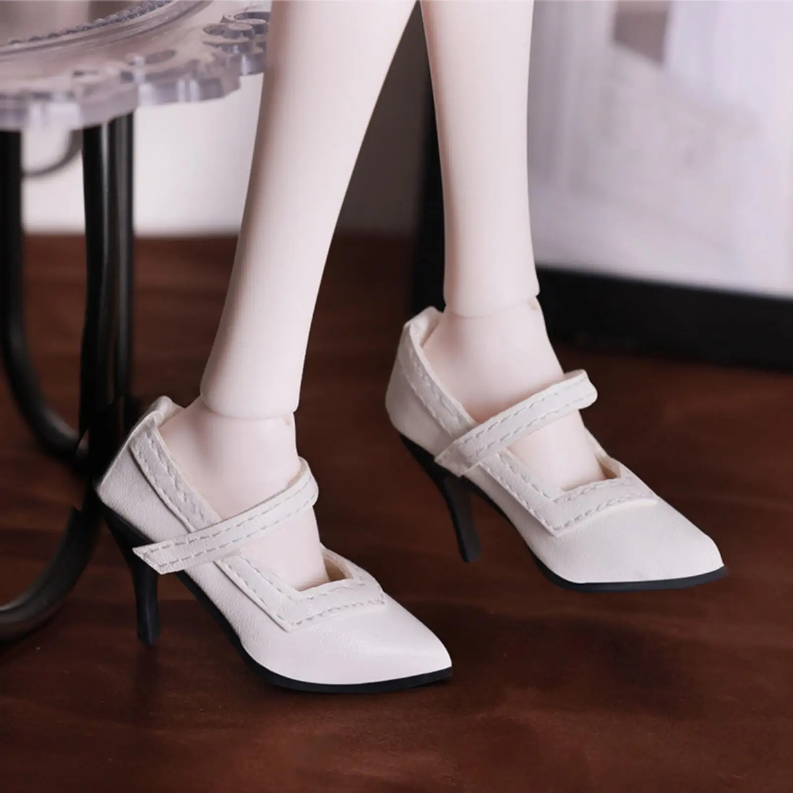 Stylish Doll Court Shoes with Strap for 1/6 Scale BJD Dolls Classic High Heels Resin Craft
