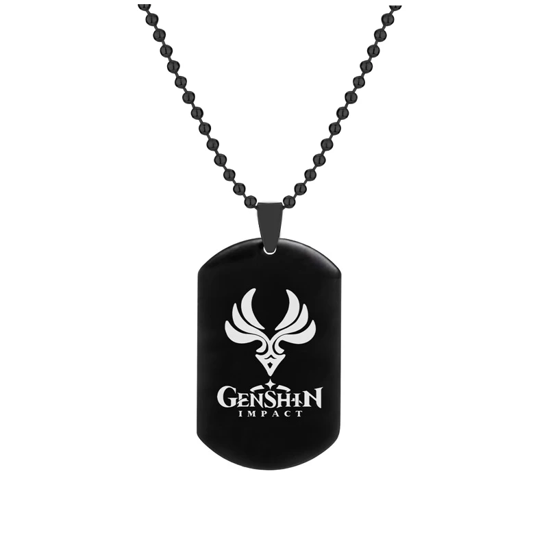 Anime Genshin lmpact Necklace Fashion Stainless Steel Pendant Necklaces For Men Women Cosplay Fan Collection Jewelry Gift