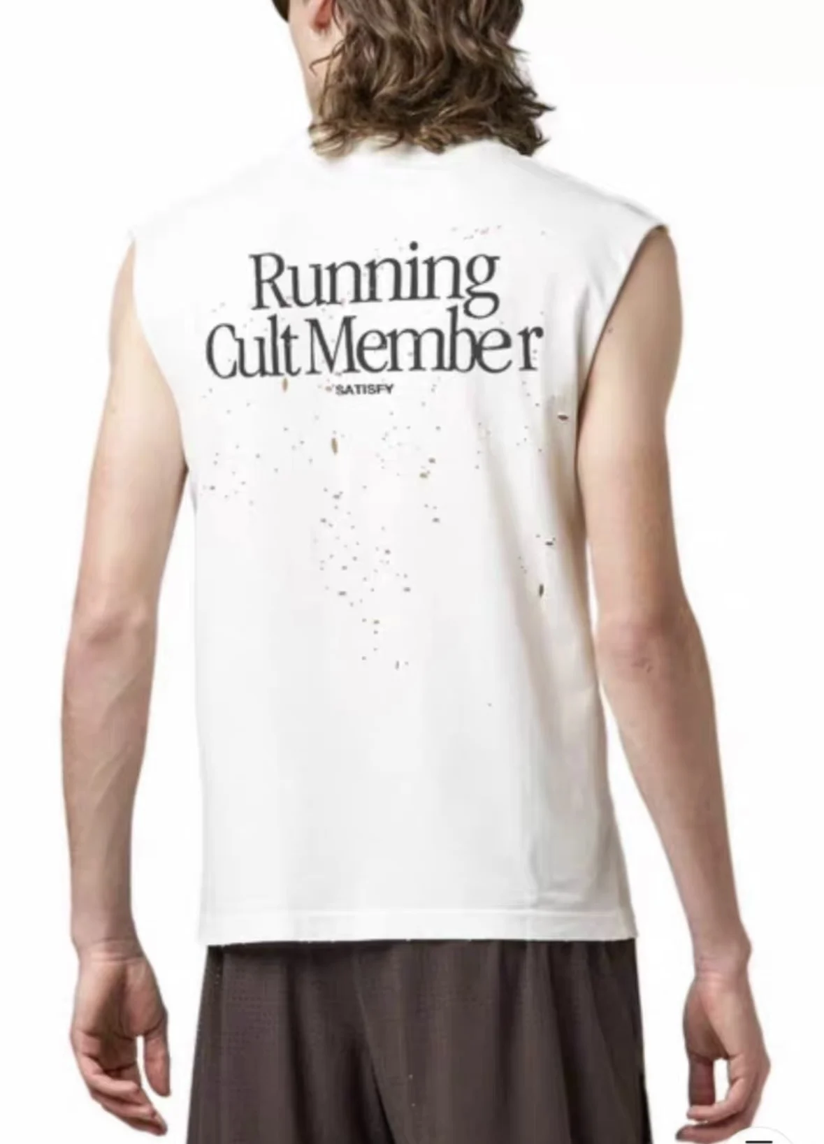 Satisfy running sports vest loose cotton casual T-shirt