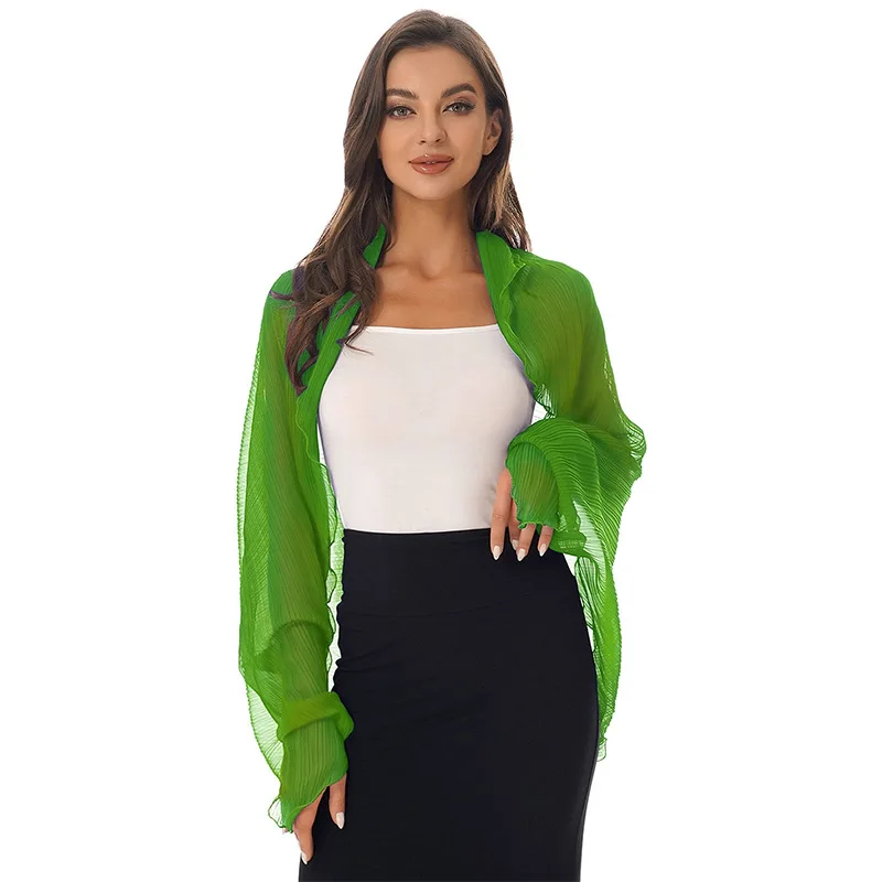 وشاح شال شيفون جديد بلون سادة واقي من الشمس لفصل الربيع والصيف والخريف، ثنائي الغرض متعدد الاستخدامات، واقي من الشمس للسفر