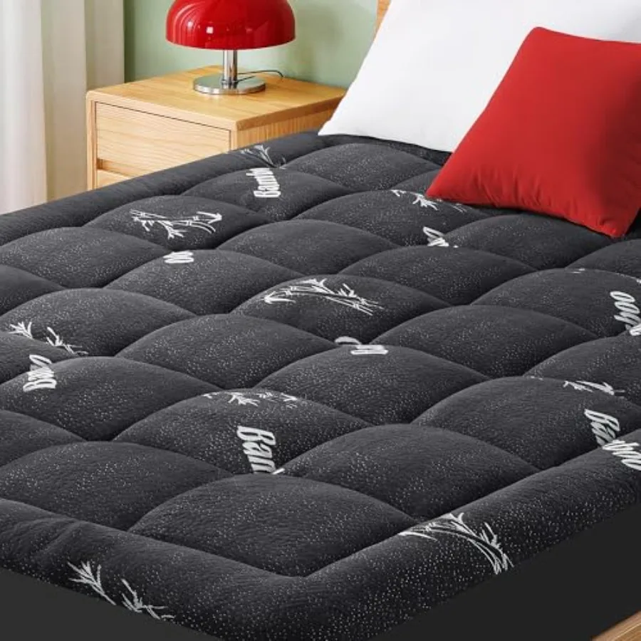 

Mattress Pad Size, Cooling Pillow Top Mattress Topper, Ultra Soft Viscose from Bamboo, Breathable for Hot Sleepers, Deep Pocket