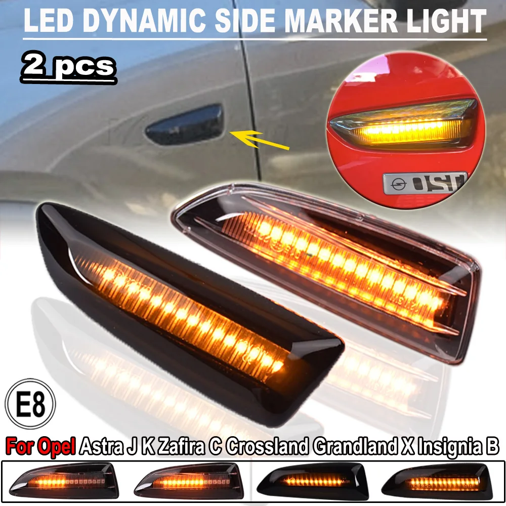 2 قطعة Led ديناميكية الجانب ماركر بدوره مصباح إشارة الوامض متسلسل لأوبل أسترا J أسترا J K زافيرا C إنسيجنيا B Grandland X