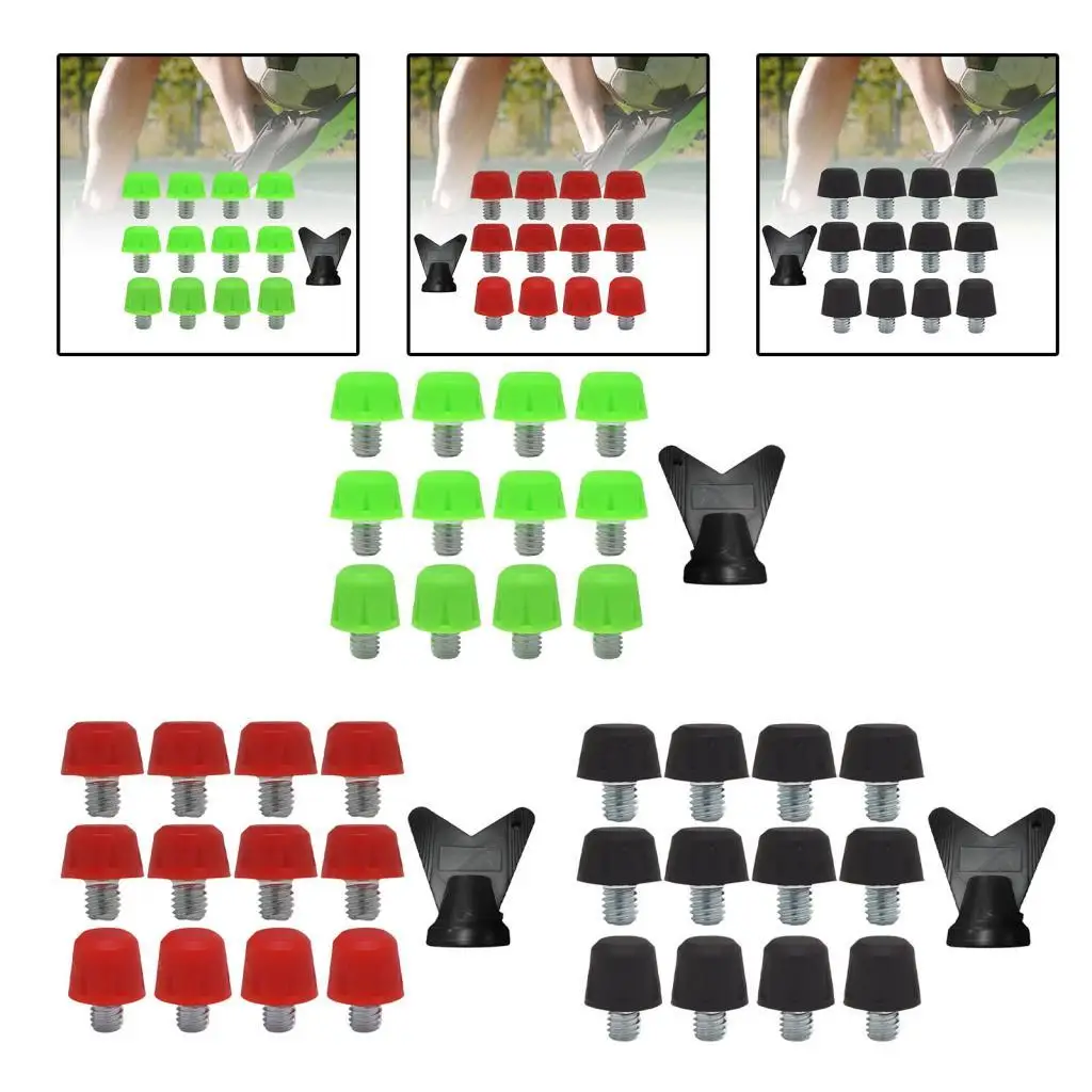 

12 шт. шипов для футбольных бутс и легкоатлетических кроссовок с ключом, нескользящие, для твердого грунта, M6, для тренировок