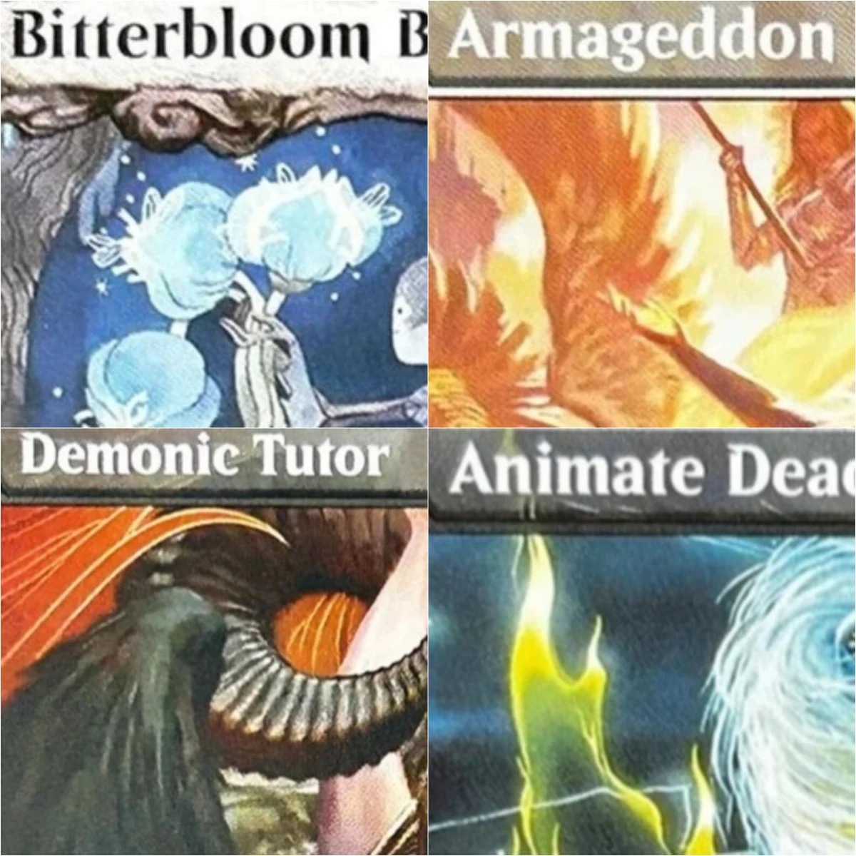 

Holo "Demonic Tutor/Animate Dead/Eddie the Judge" Magical Proxy Cards Black Top Quality Proxy Board Playing Game Trading Cards