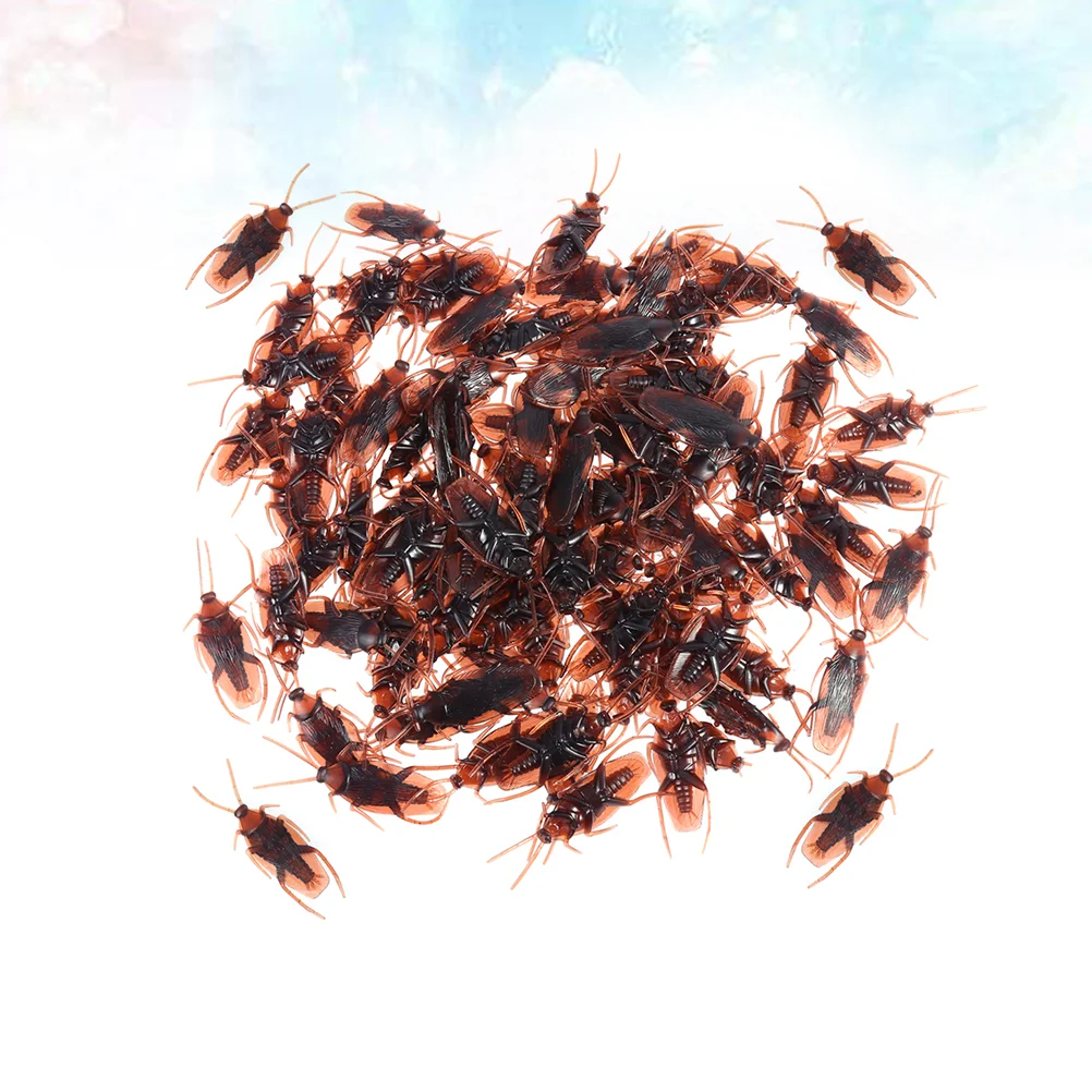 

150pcs Fake Simulation Prank Novelty Plastic Bugs Look Real for Halloween (Brown) fake prank fake look real