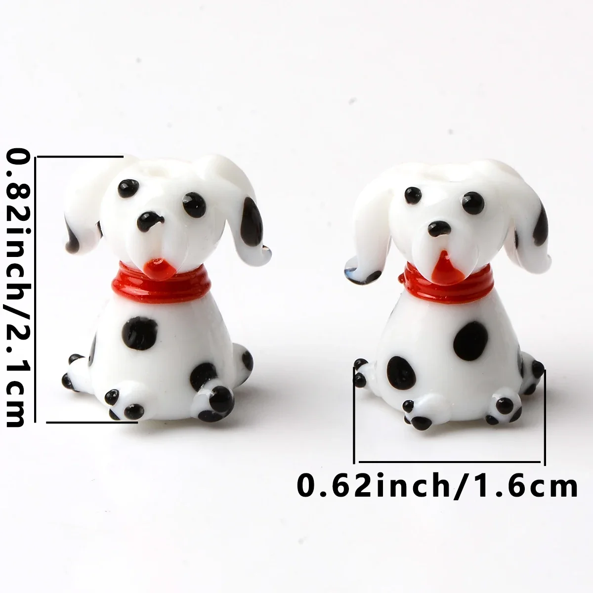 2PCS Hand-paint white long-eared dog glaze bead For Make DIY Christmas gift Bracelet, Necklace,Crafts Supplies Jewelry Accessory