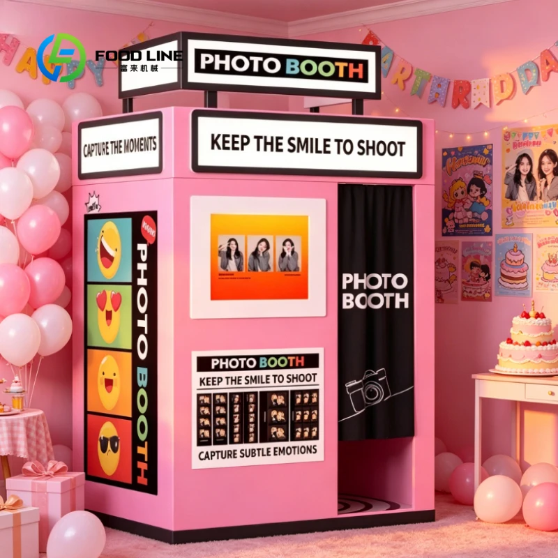 Customized Commercial Smart Photo Booth Machine Lift Screen & WiFi Remote Control Built-in Smartphone Camera