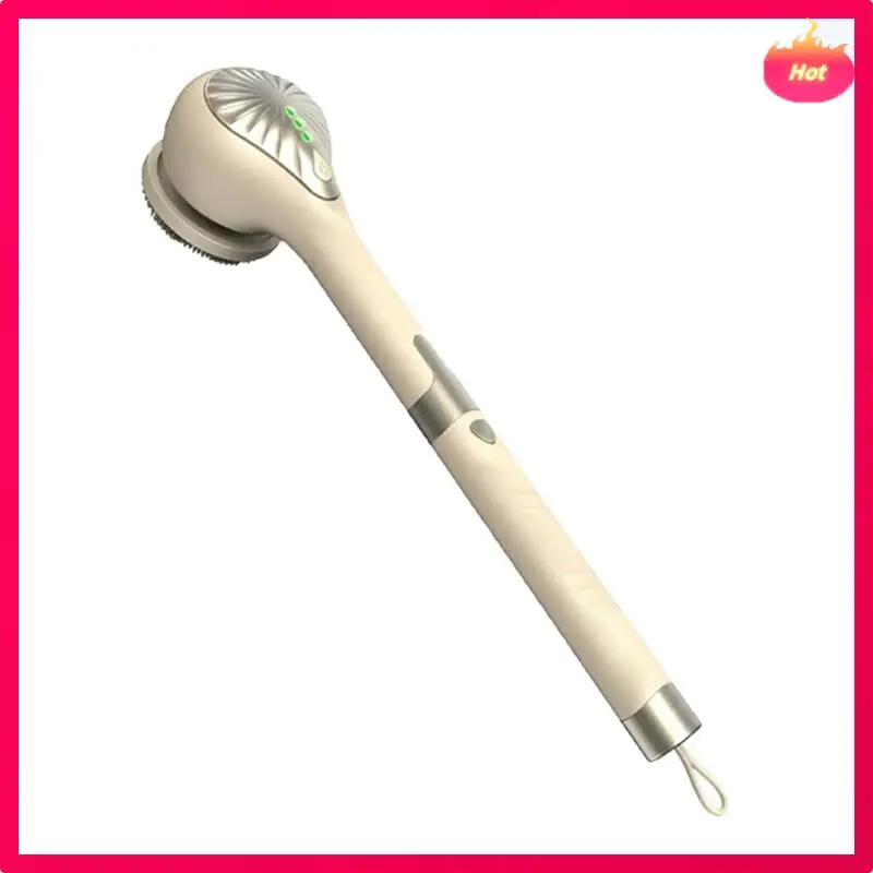 

AD-Электрическая щетка для тела Автоматическая щетка для ванны Перезаряжаемая от USB вращающаяся щетка Водонепроницаемая удлиненная ручка Для всех типов кожи Желтый