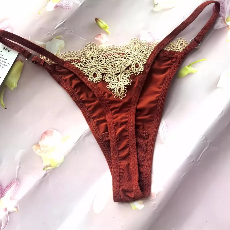 กางเกงชั้นในจีสตริงเซ็กซี่แบบมีสายรัดบาง สามารถใส่ลูกปัดขนาดใหญ่ 4 ซม. ได้ ดีไซน์สวยงาม ปรับแต่งได้ตามต้องการ