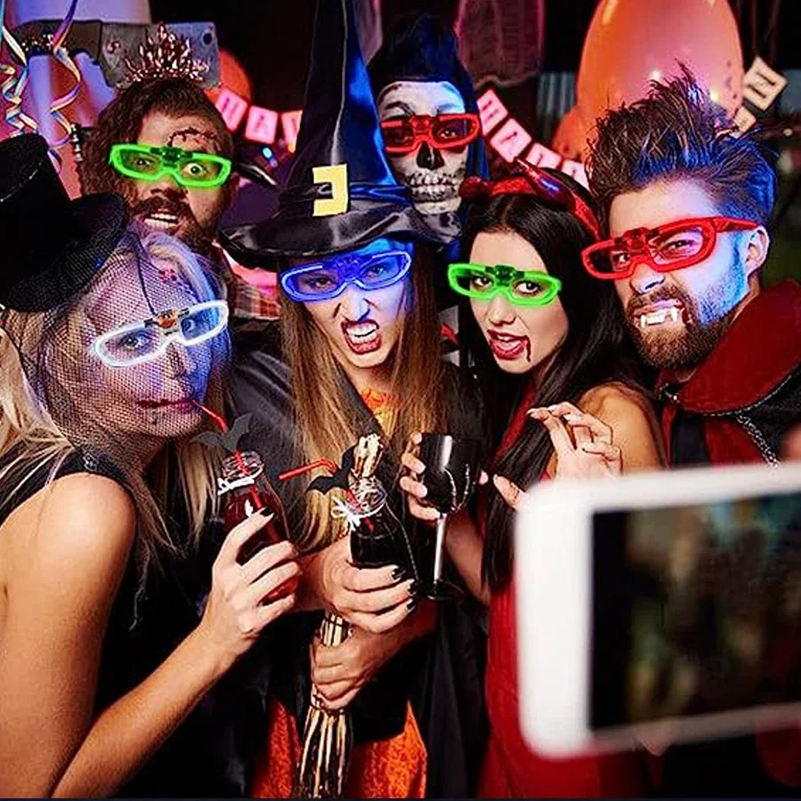 10/20/50/100Pcs LED Glowing Glasses Flashing Light Up Party Sunglass Glow In Dark For Kids Adults Birthday Wedding Party Favors