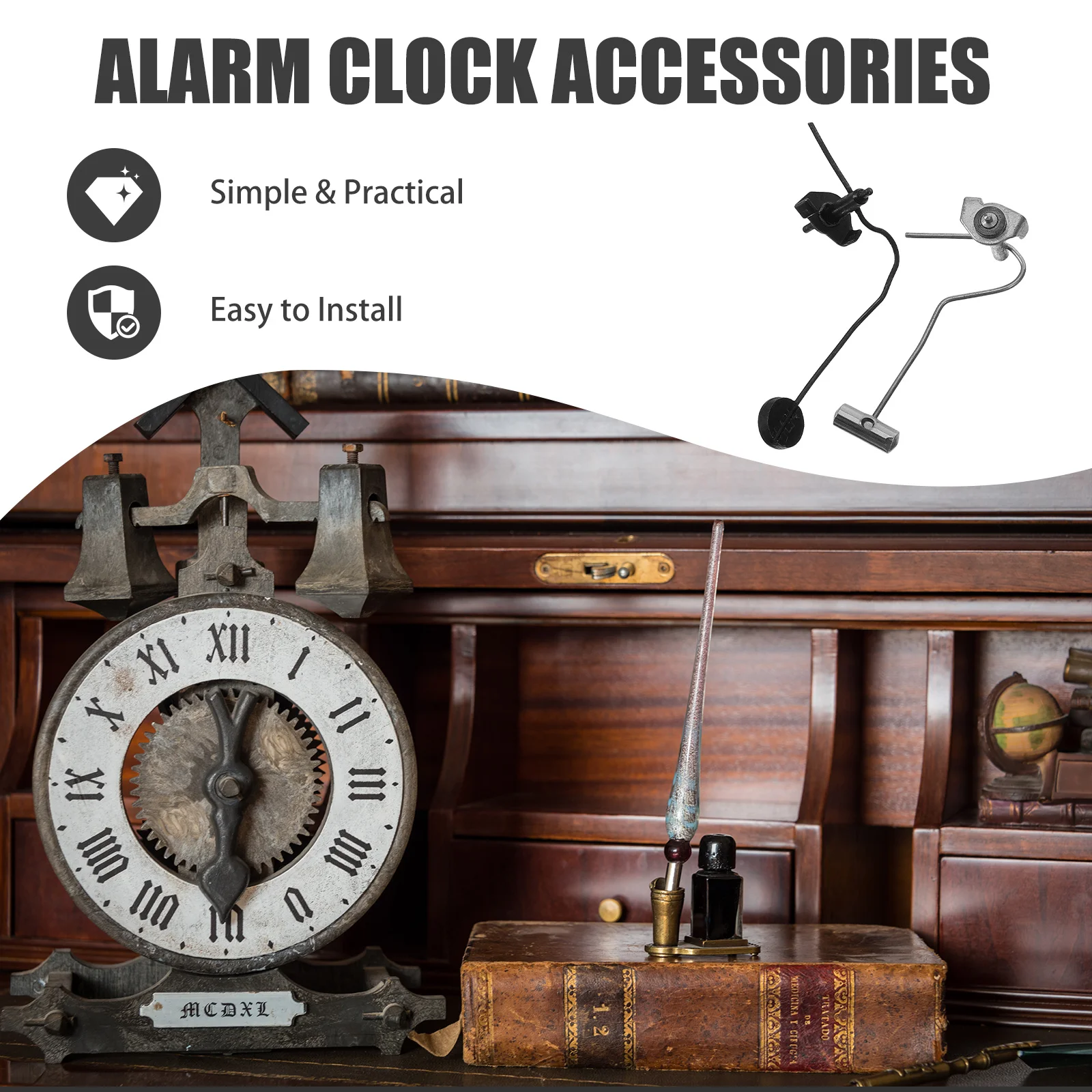 

2Pcs Alarm Clock Replacement Mechanical Hammer Parts DIY Repair Knock Hammer for Desk Frameless Floor Clock for Replacement