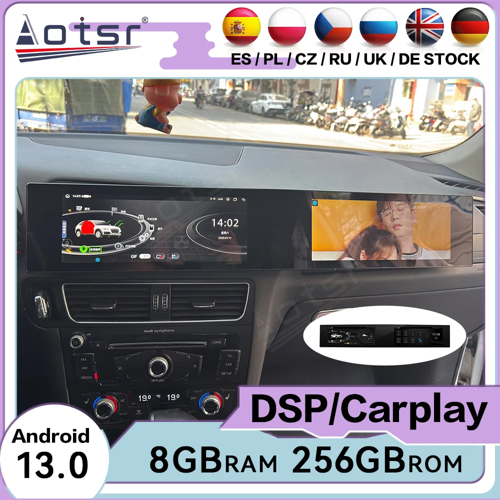 21 Inch Android Auto Multimedia Car Radio For Audi Q5 2009~2021 GPS Navigation Audio Stereo Receiver Head Unit Screen Carplay