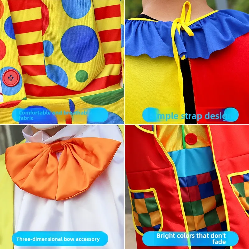 Halloween-Kostüm für Erwachsene, Clown-Anzug-Set, Performance-Outfit, chinesischer Hersteller, originelles Design, Bühnenaufführungskleidung