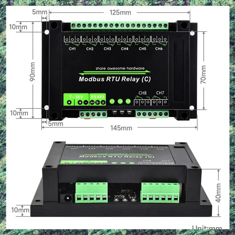 SCLS DIN-Rail 8-Channel وحدة التتابع RS485 مرحل الاحتفاظ المغناطيسي Modbus RTU بروتوكول دائرة حماية عزل متعددة