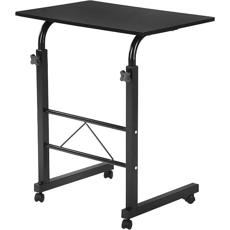 

Adjustable Rolling TV Tray Table Mobile C Shape Snack Desk with Wheels for Sofa Couch Bed