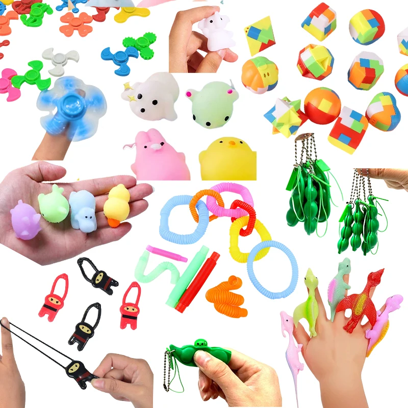 40 個のパズルとストレス解消おもちゃパッケージ ストレスを絞って解消するサプライズギフト 子供のホリデーパーティーのご褒美に