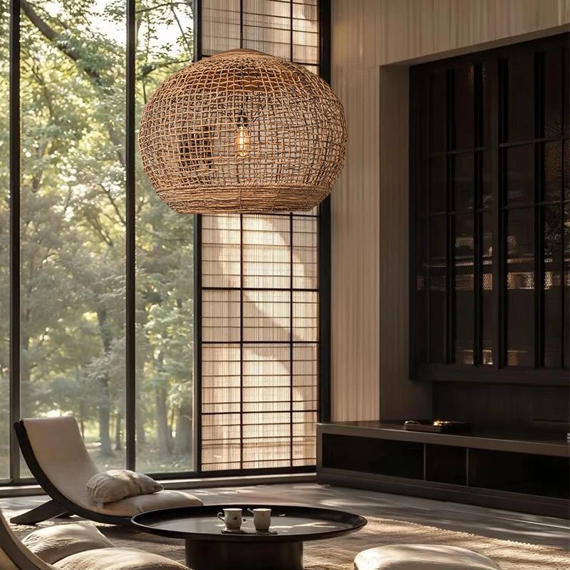 Wabi Sabi Wind Vine Weaving Art Chandelier Retro Countryside Lighting Creative Weaving Southeast