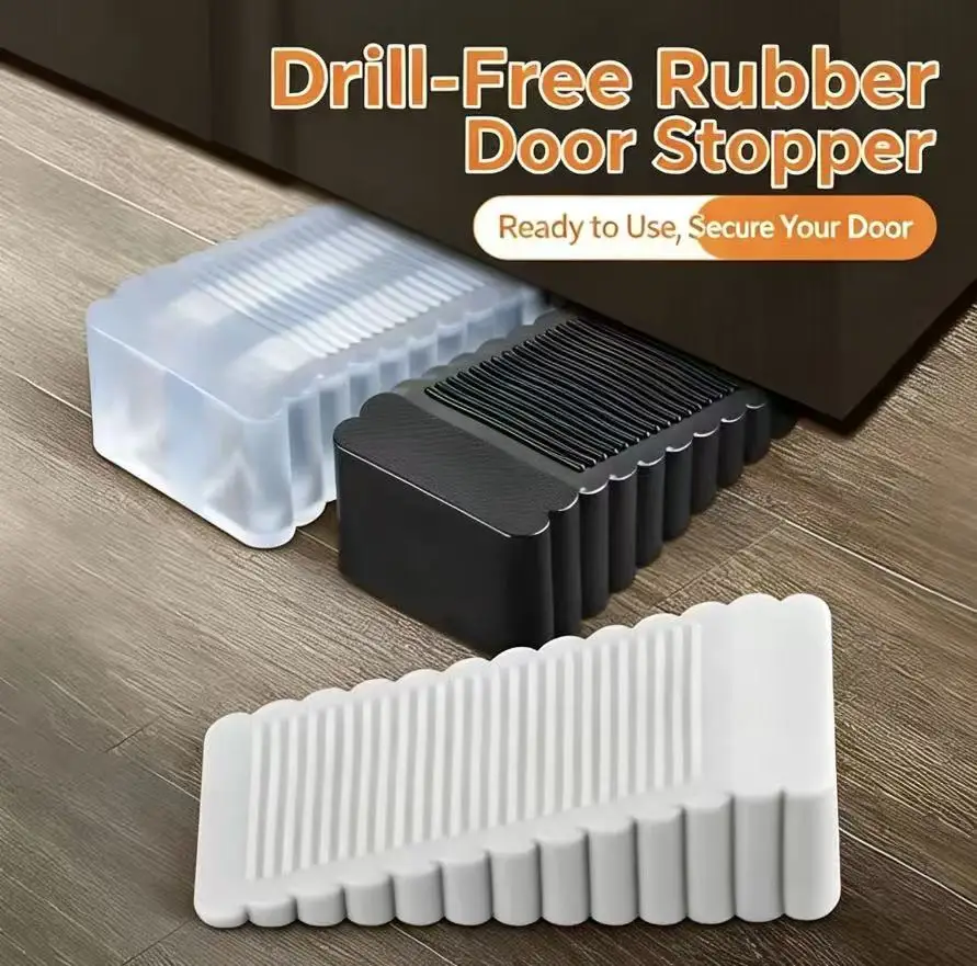 Large Silicone Door Stop Wedge, Windproof Anti‑Pinch Safety Door Stopper for Baby, Anti‑Collision Secure Door Holder, No Drill D