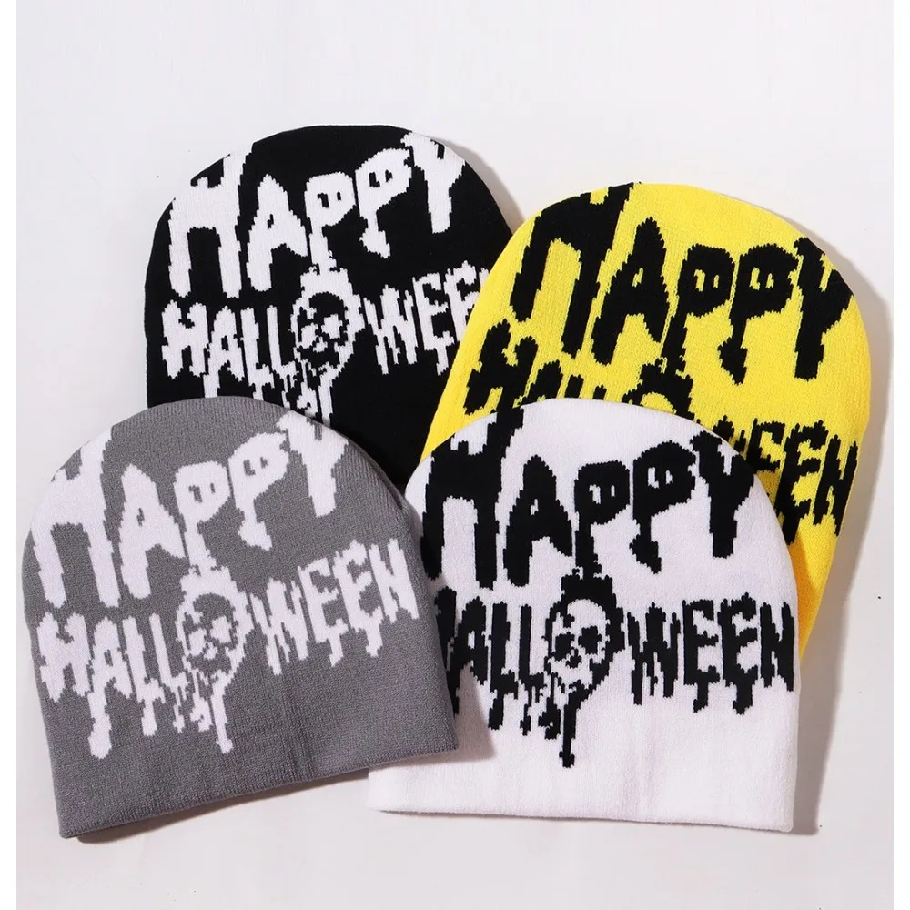 

2025 Y2K Skull Pattern Jacquard Knitted Hat Autumn and Winter Personalized Trendy Outdoor Street Warm Hat Fashion