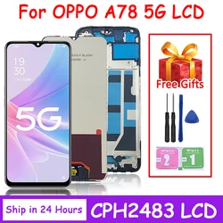 6.56“ Screen For OPPO A78 5G CPH2483 LCD Display Touch Screen Digitizer Assembly With Frame for OPPO A78 CPH2495 Display Frame