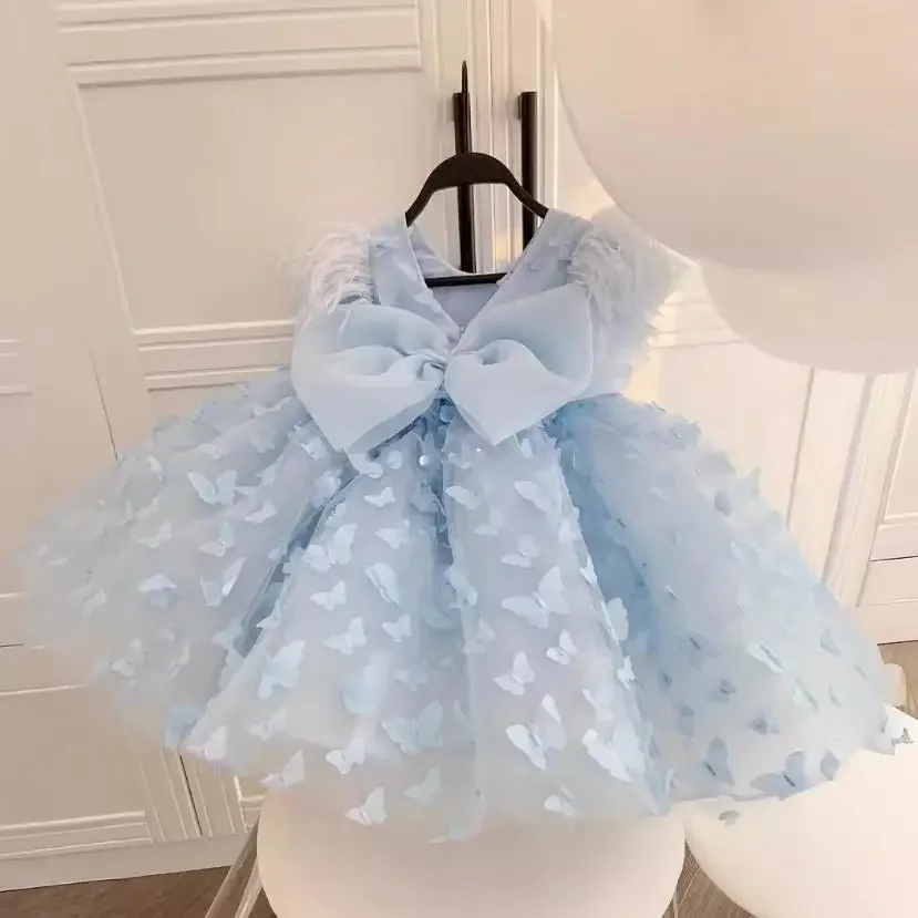 

Baby Girl Clothes Butterfly Sleeveless Child Tulle Princess Dress Pageant Party Birthday Flower Girl Dresses