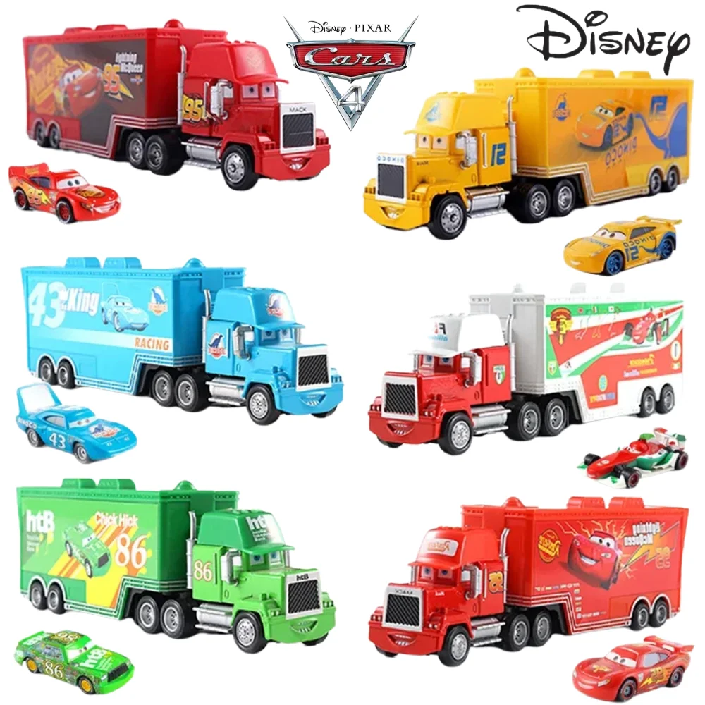 

Набор игрушек Disney Cars 4 Pixar McQueen и грузовиков с литой моделью King, Cruz Ramirez, Mack и дядя