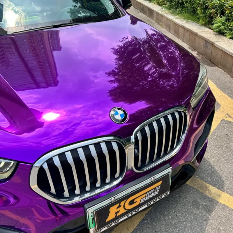 Premium Gloss Dehnbare Chrom Spiegel Lila Vinyl Wrap Klebefolie Autoaufkleber Aufkleber – Detail 2