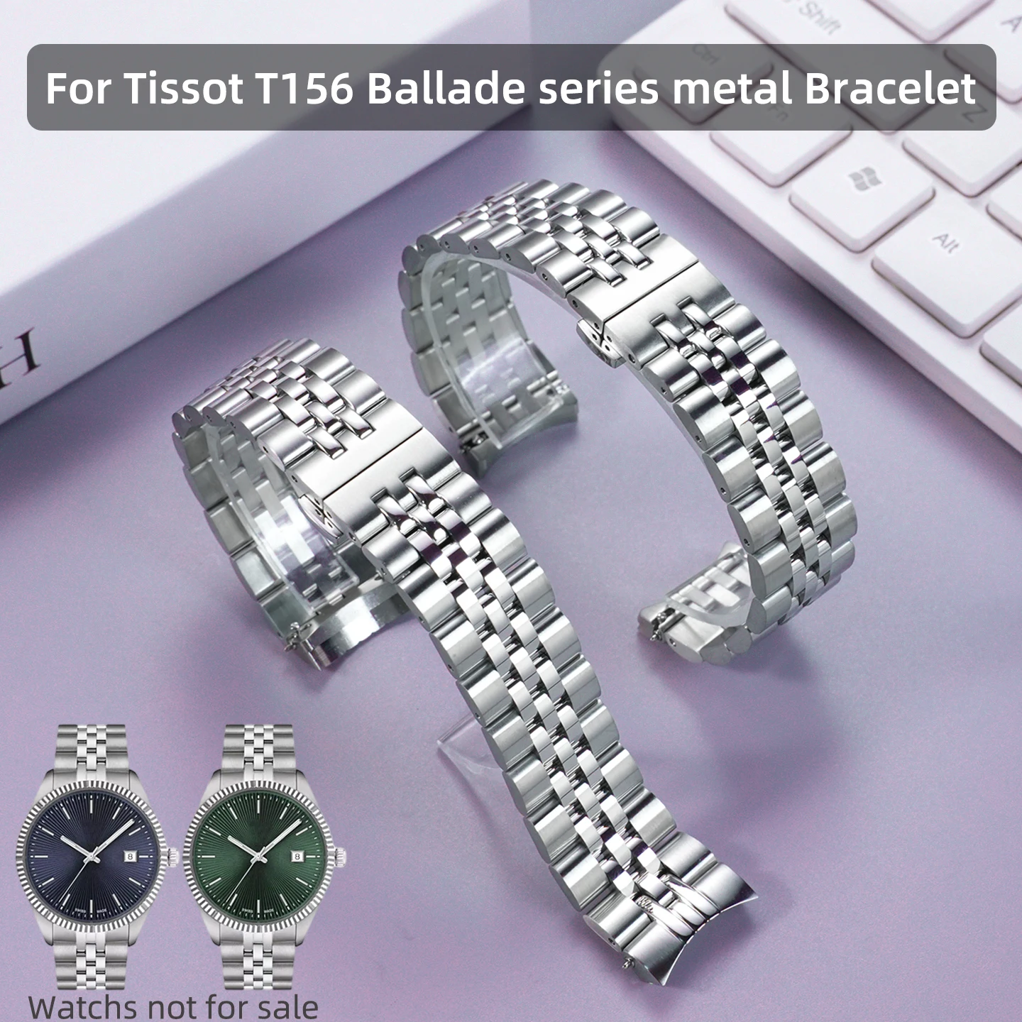 

Браслет с изогнутым концом T156 для часов Tissot Ballade Series T156 407, T156.408, T156.410, металлический ремешок из нержавеющей стали