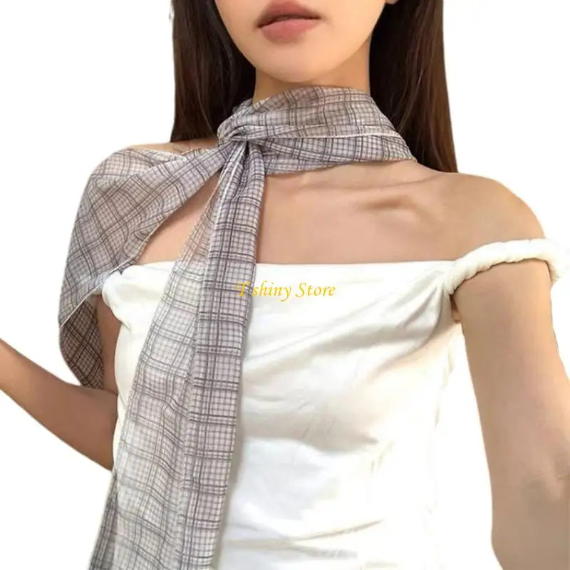 

N58F женский шарф клетчатый ремень для повседневной одежды реквизит для фотосессии на свидании 2000-х годов аксессуары для