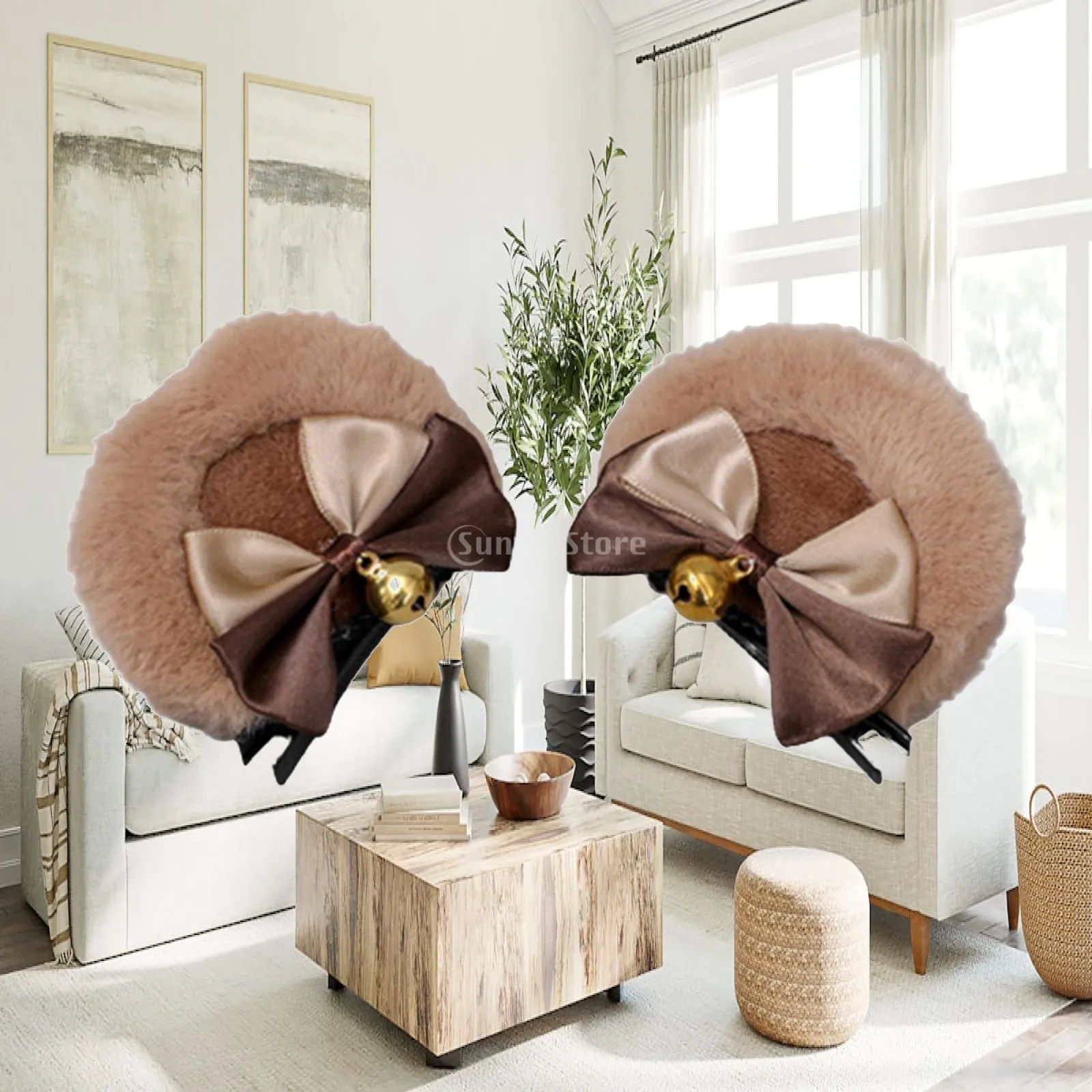 2x Bear Ear Hair Clip Plush Animal Hairpins Anime Cosplay Lolita Barrette