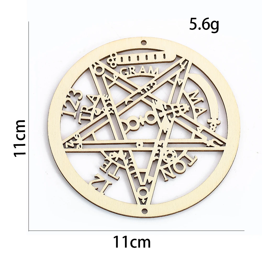 1pc Natural Wooden Mat Hollow Pentagram Num Tray Holiday Party Tabletop Centerpiece Decor Dining Table Insulated Panel Coasters