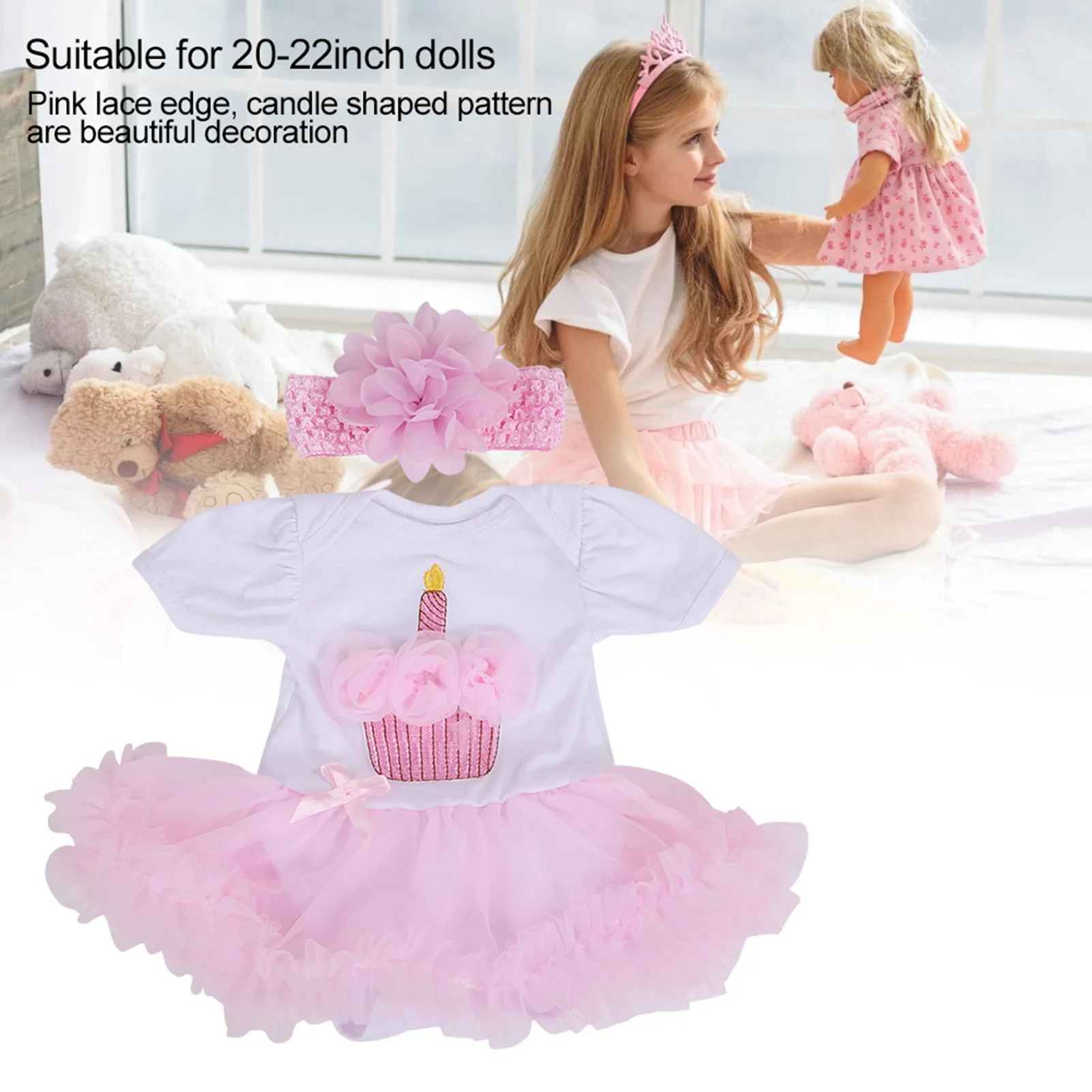 ZK20 Baby Kids Simulation Doll Lovely Dress Clothes Accessories for 20‑22inch Dolls