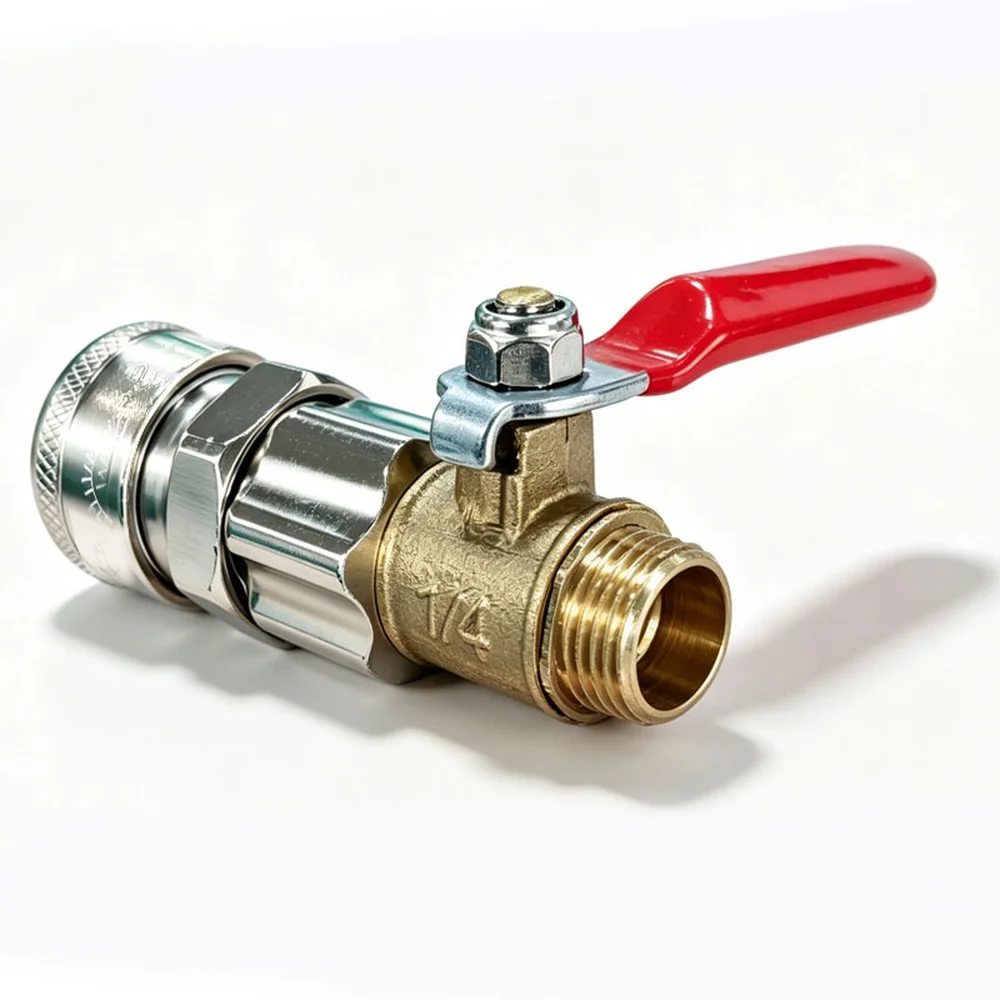 1Pcs SF20 Quick Coupler Silver Alloy Air Compressor Connector 1/4 inch No Tools Needed Quick Connect Adapter