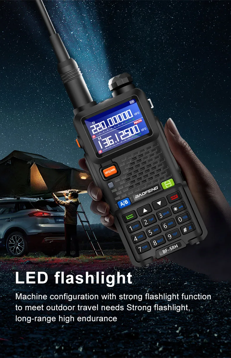 Baofeng walkie talkie UV5RH/Pro Max, 15W, six band wireless replication frequency, 999CH, USB transceiver, HAM, GPS, 50KM