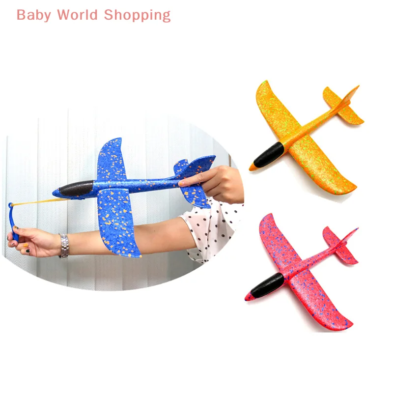 

Foam Hand Throw Airplane Rubber Band Ejection Launch Glider Plane 35CM Toys