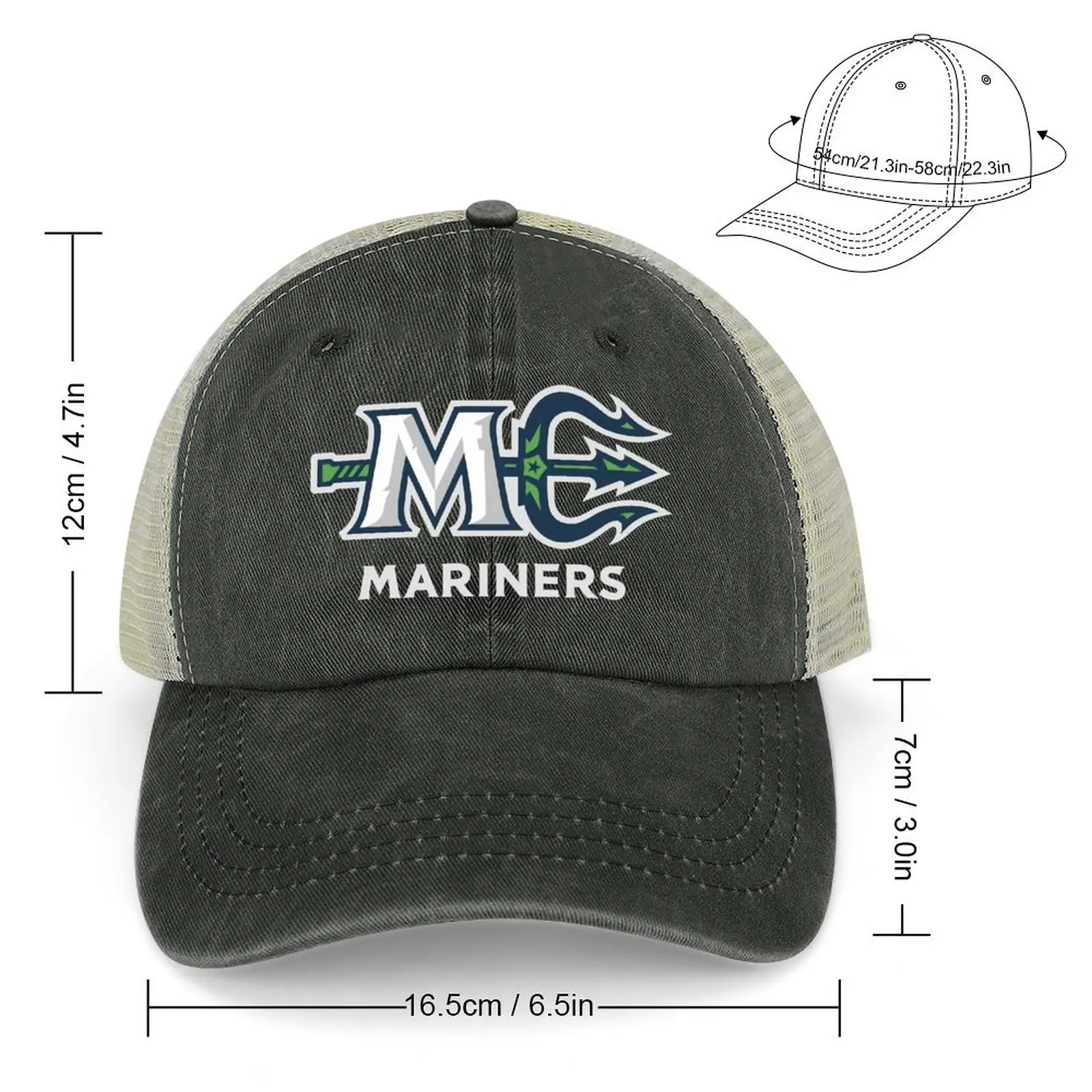 Maine Mariners Cowboy Hat Anime Big Size Hat sun hat Rave For Men Women's