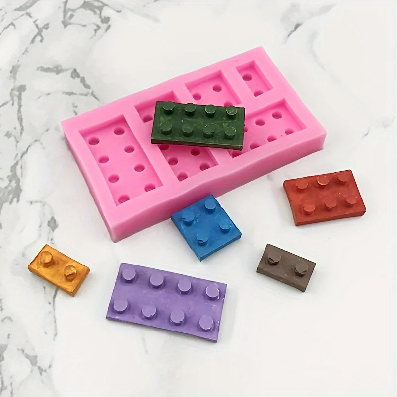 1 Stück, Neue Baustein-Silikonform mit Spielthema, Kuchendekoration, Schokoladenform, Baustein-Backwerkzeug