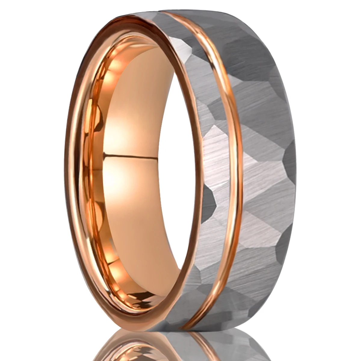 Free Shipping 8mm 18k Rose Gold Plated Wedding Band For Men Engagement Ring Tungsten Promise Ring