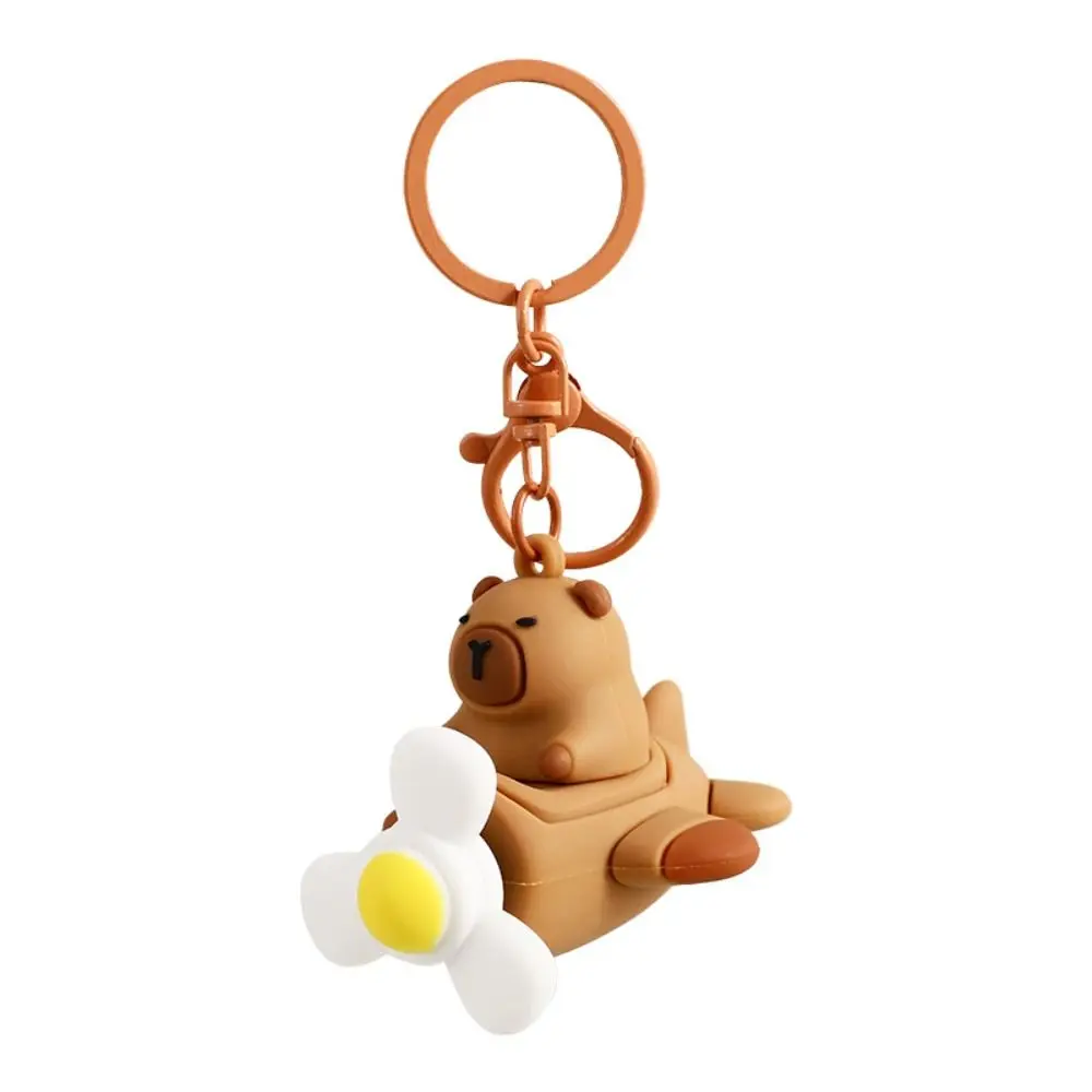 Cartoon Capibala Capybara Keychain Happy Spin Aircraft Propeller Capybara Keyring Funny Jewelry Gift