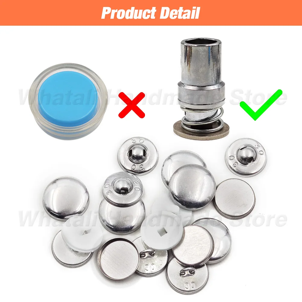 100Set #16-60 Covered Button Aluminum Round Bread Shape Covered Fabric Button With Metal Press Mold For DIY Handmade Accessories