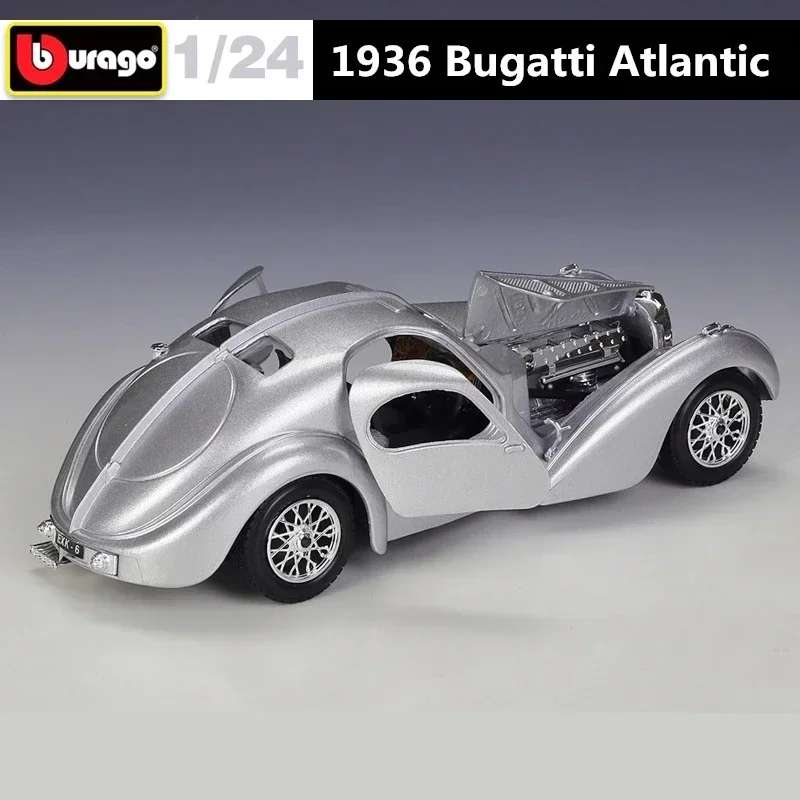 Bburago 1:24 1936 Bugatti 57SC Atlantic Alloy Classic Car Model Diecasts Metal Toy Vehicles Car Model Simulation Collection Gift