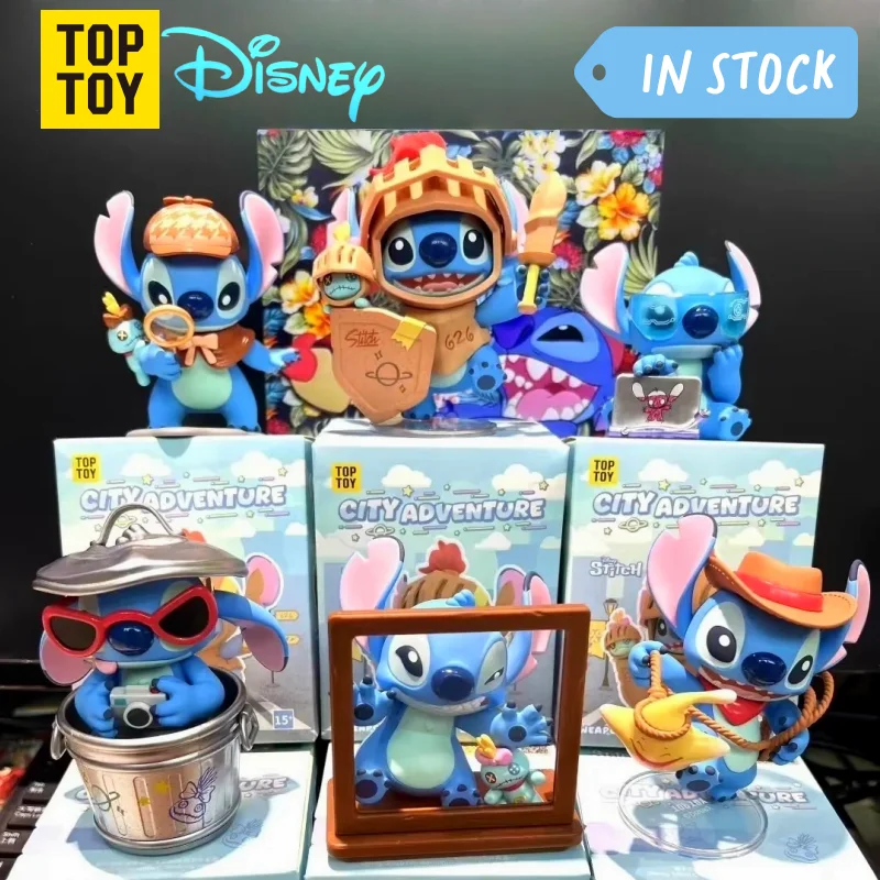 

IN STOCK 2025 New Official Toptoy Stitch Brava City Adventure Blind Box Mini Figure Movable Accessories Collectible Toys Gift
