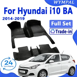 Car Floor Mats For Hyundai i10 BA Gran Metro Taxi Xcent IA 2014~2019 Leather Mat Car Mats Floor Rugs Durable Pad Car Accessories