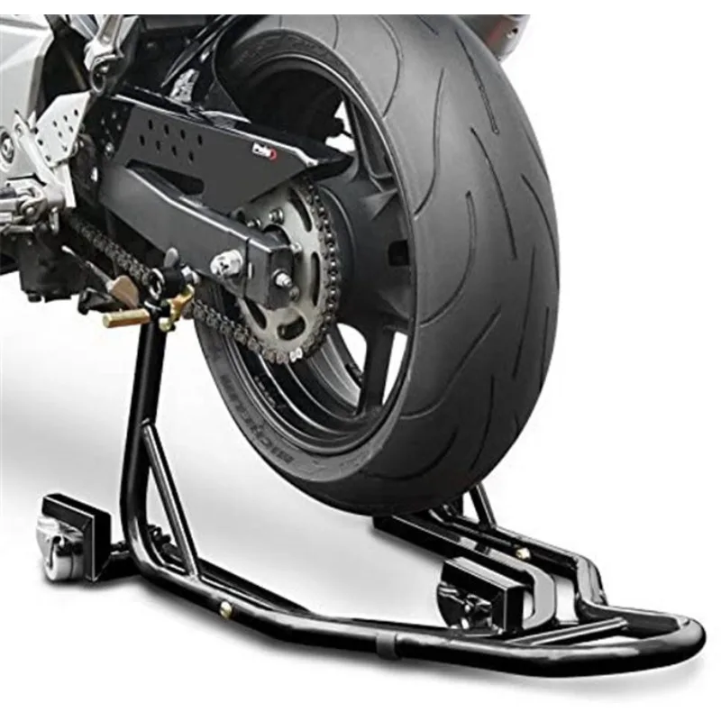 Large Row of Motorcycle Heavy Locomotives with Mobile Lifting Frame Carrying Frame Black Red Balance