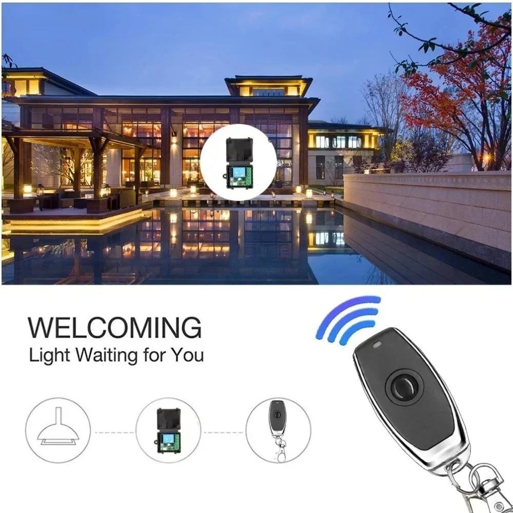 433Mhz Remote Control Wireless Switch DC 12V 1CH RF 10A Relay Receiver and 1CH Transmitter For Door Electromagnetic Lock