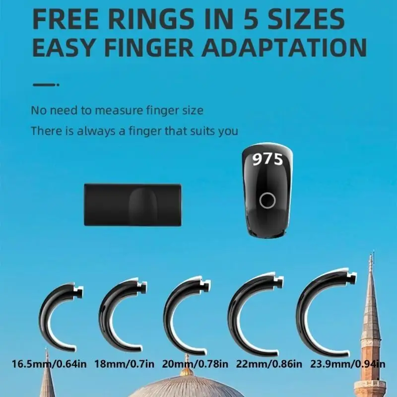 

Multifunction Digital Counting Rings Mobile App Control Tasbih Faith Zikr Rings