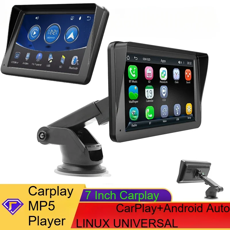 CarPlay Android Auto Car Radio Multimedia Video Player 7inch Portable Touch Screen With USB AUX For Rear View Camera