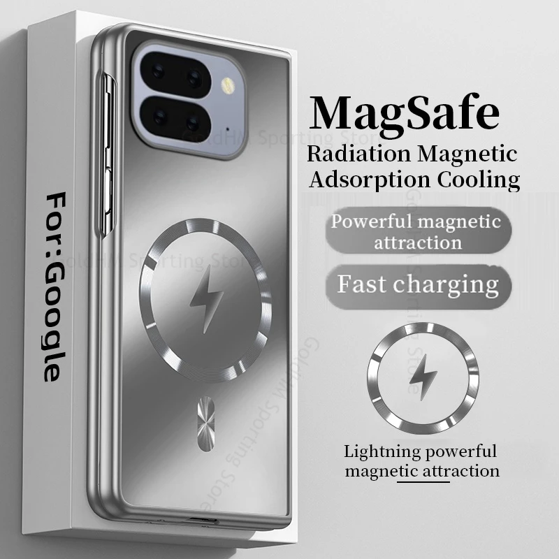 

Wireless Charger For Magsafe Case For Google Pixel 10 Pro Fold Matte Tough Plating Cover Pixel 9 10 Pro Fold Lens Film Protector